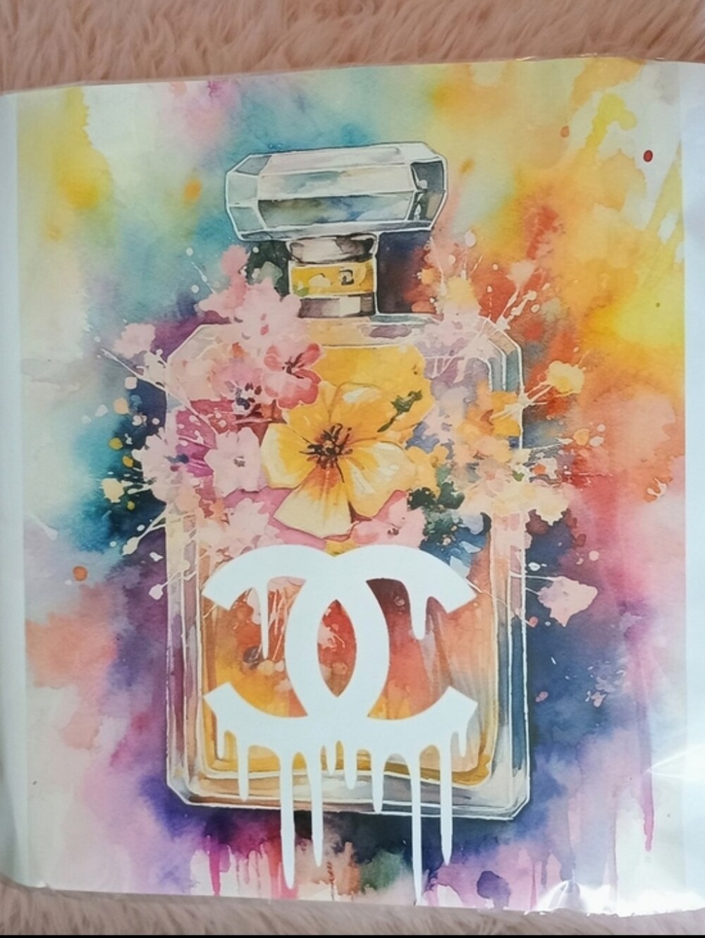 PRICE FIRM Pastel Watercolor Chanel Perfume Bottle Wall Art Print